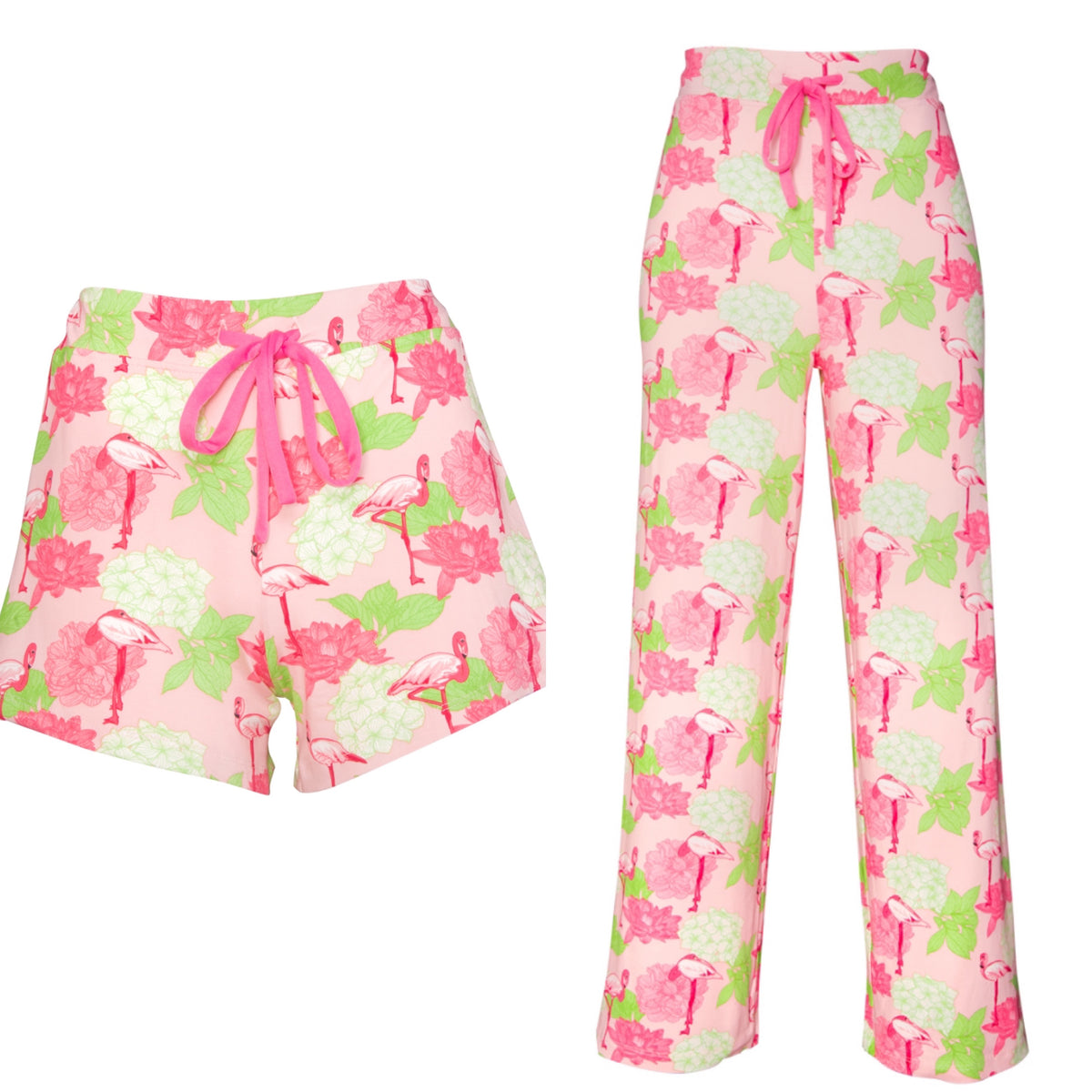 Hydrangea Flamingo Pajama Bottoms