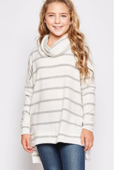 Kids Stripe Cowl Neck Tunic* – Lazzy Frog