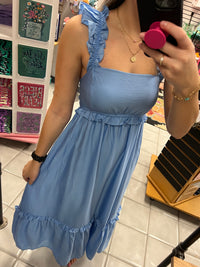 Ruffle Empire Waist Midi Dress