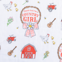 Country Girl Muslin Swaddle Receiving Blanket*