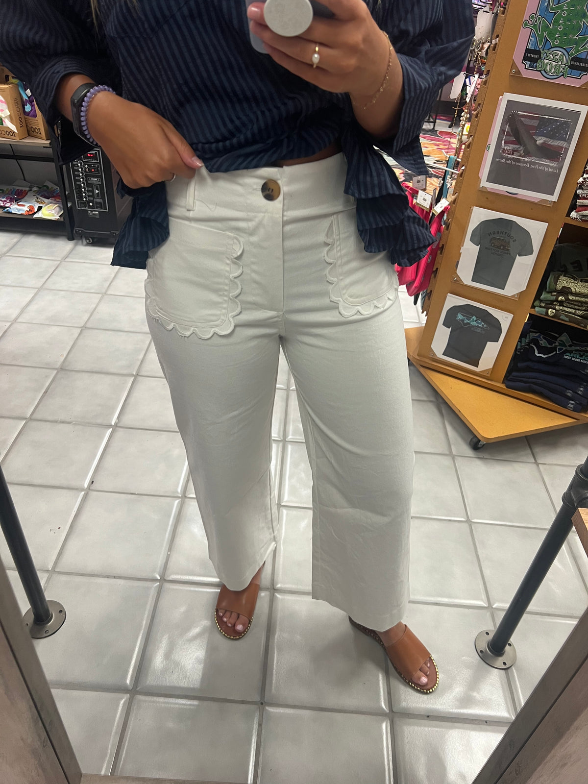 Scallop Wide Leg Pants