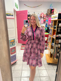 Navy/ Hot Pink Dress