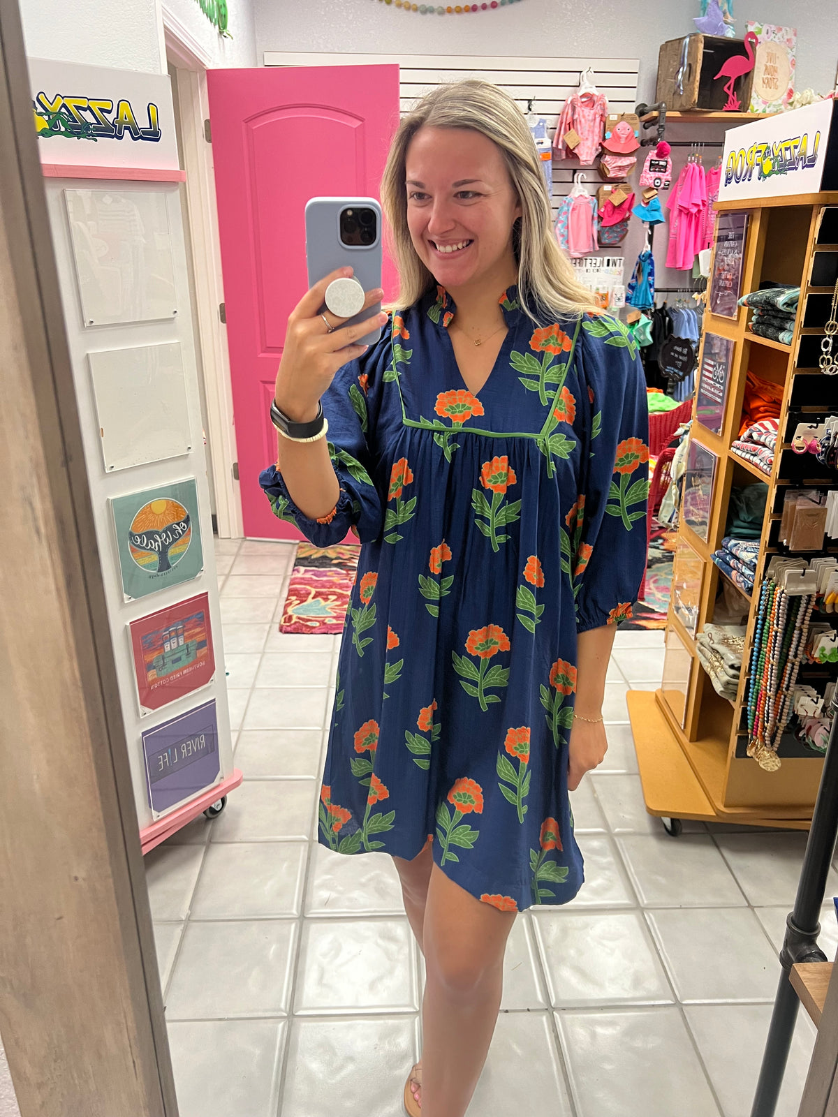 Navy Floral Dress
