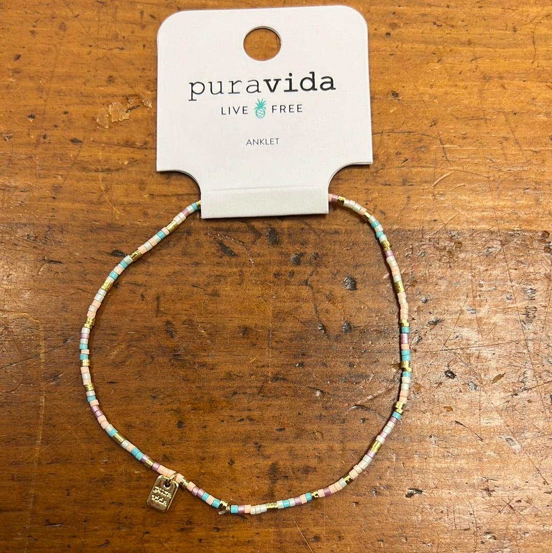Pura Vida South Beach Seed Bead Anklet*