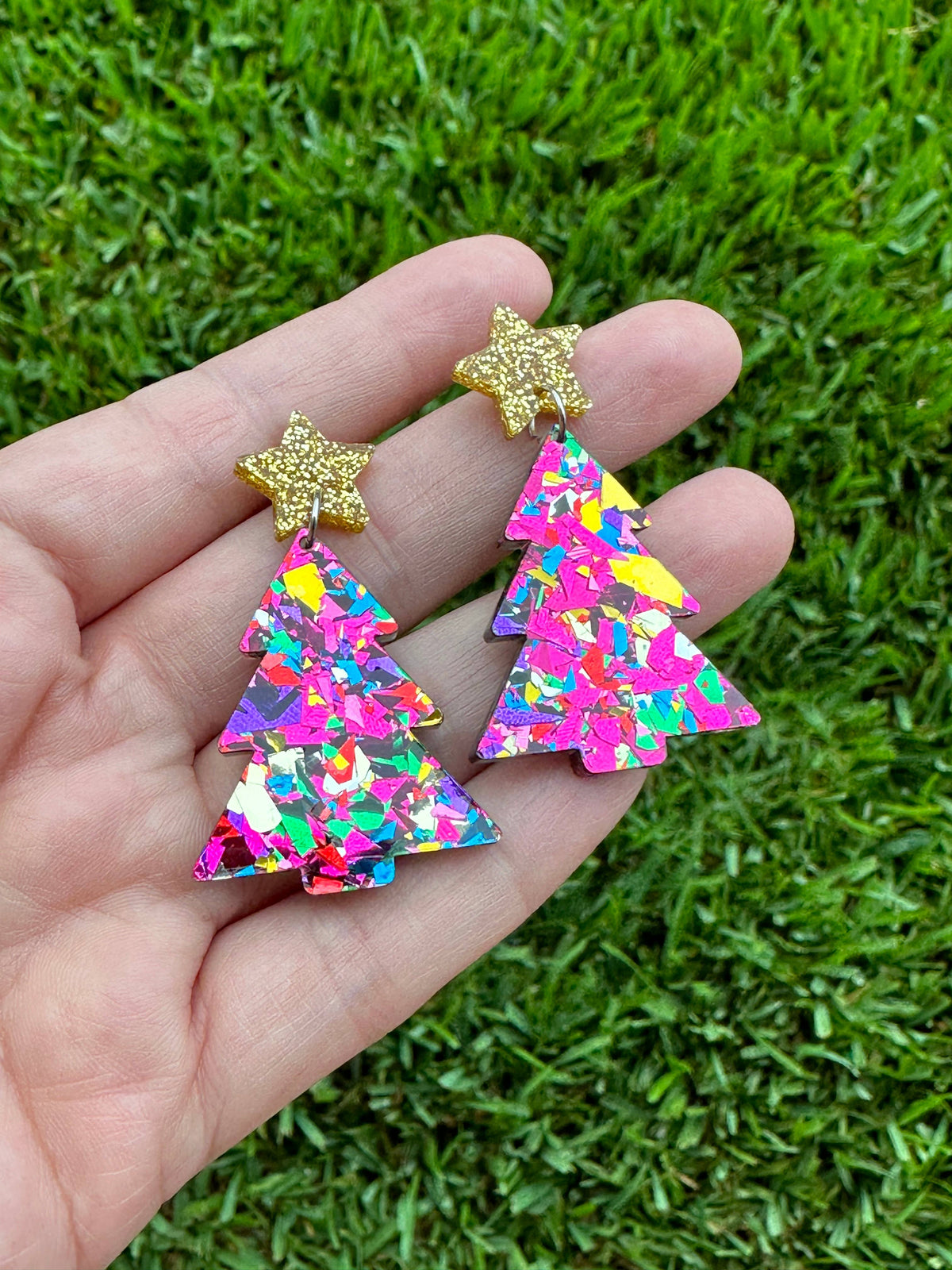 Acrylic Confetti Trees