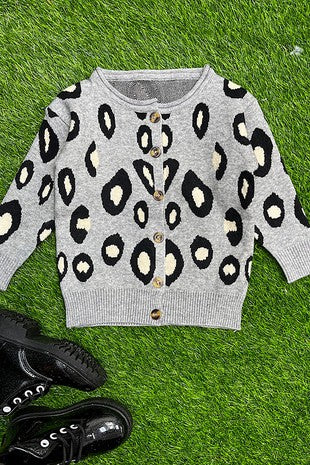 Gray Leopard Sweater*