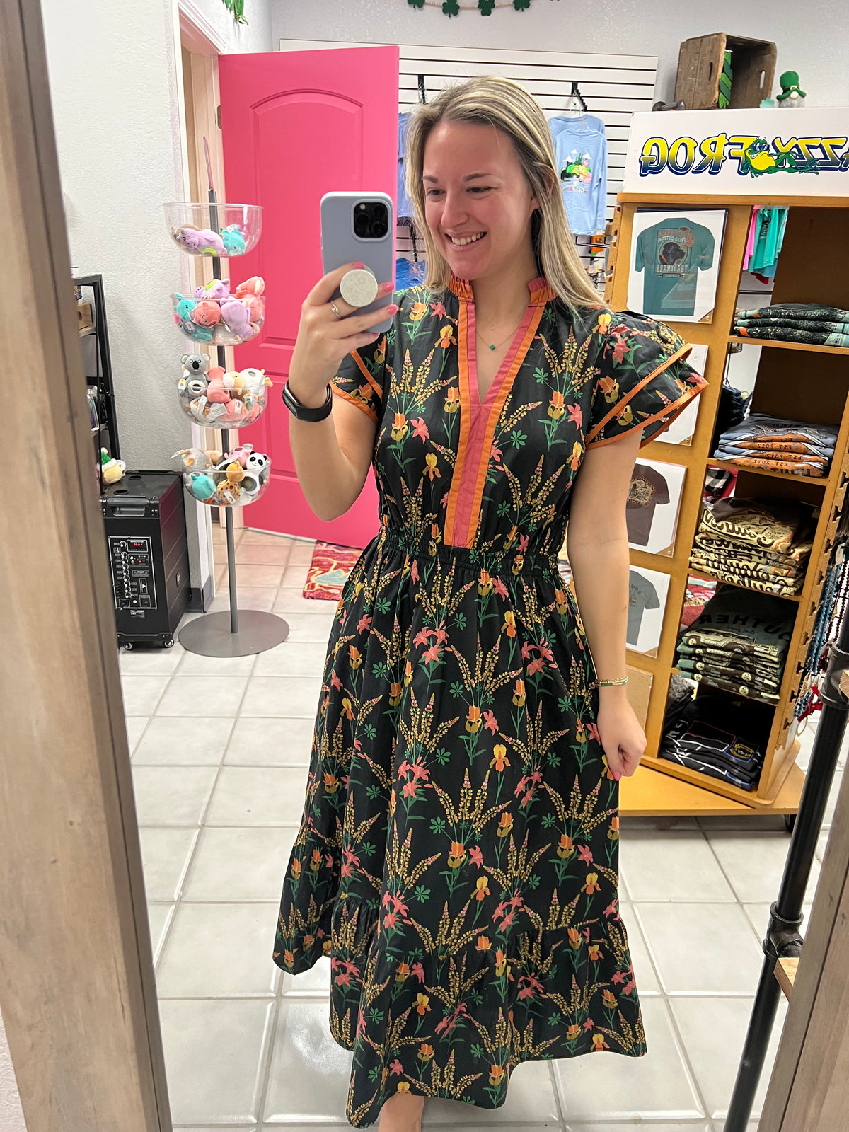 Mix Floral Midi Dress
