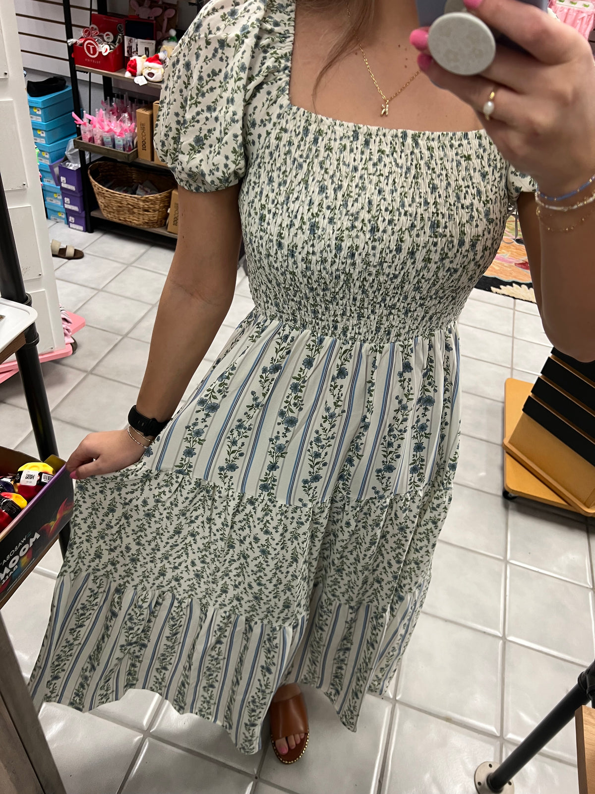 Colorblock Tiered Dress