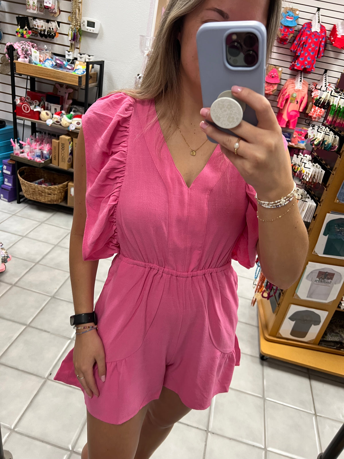 Open Back Ruffled Romper