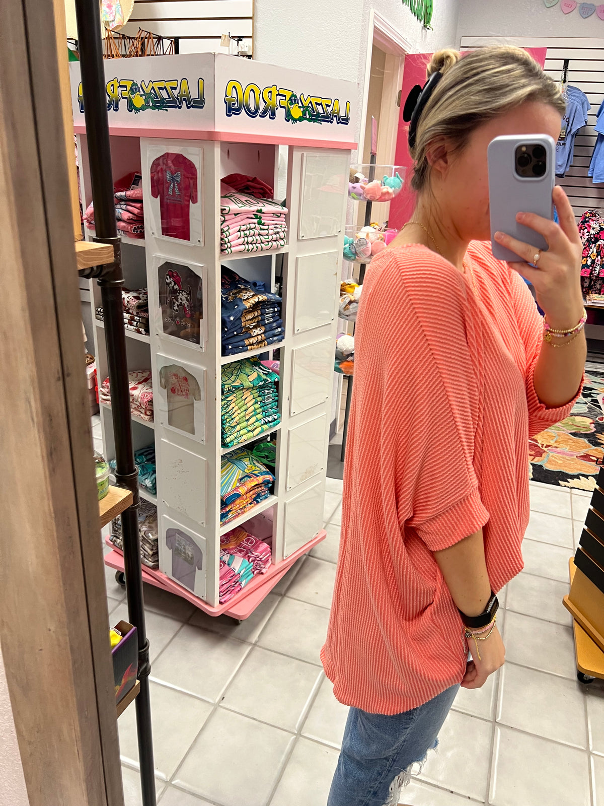 Z Ribbed Bat Wing Top