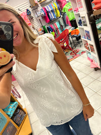 Eyelet Tank Top*