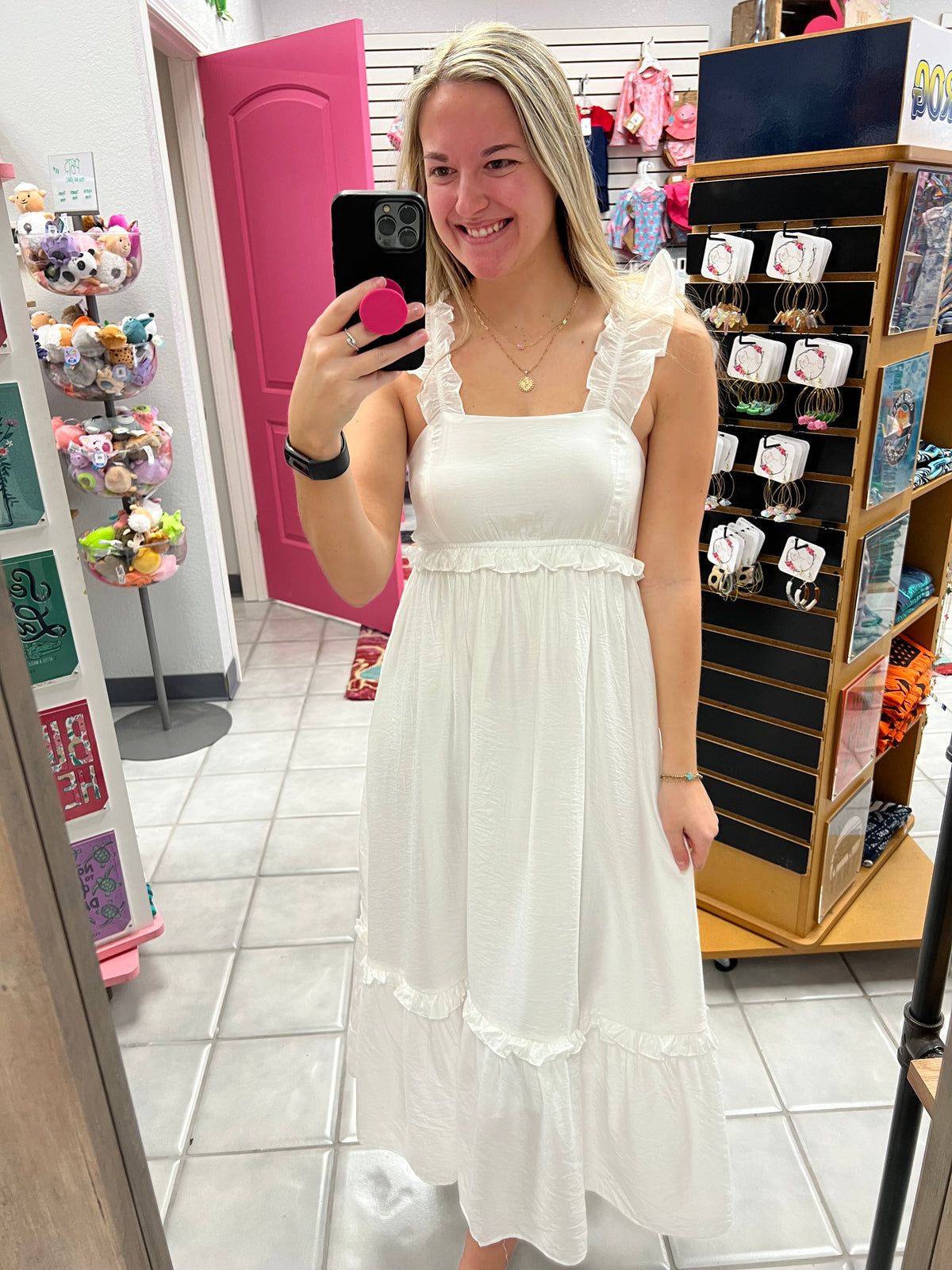 Ruffle Empire Waist Midi Dress