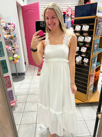 Ruffle Empire Waist Midi Dress