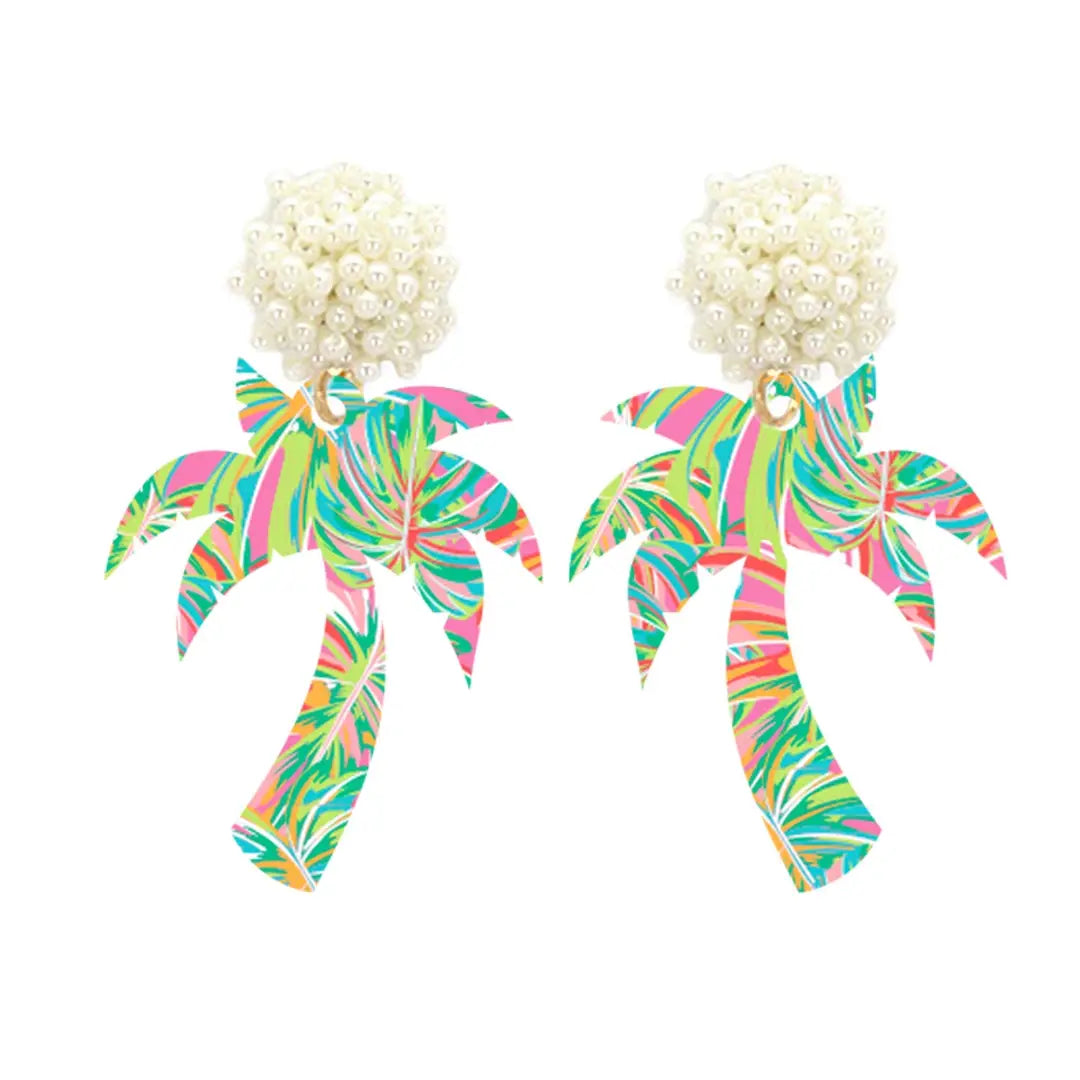Acrylic Palm Tree Earrings