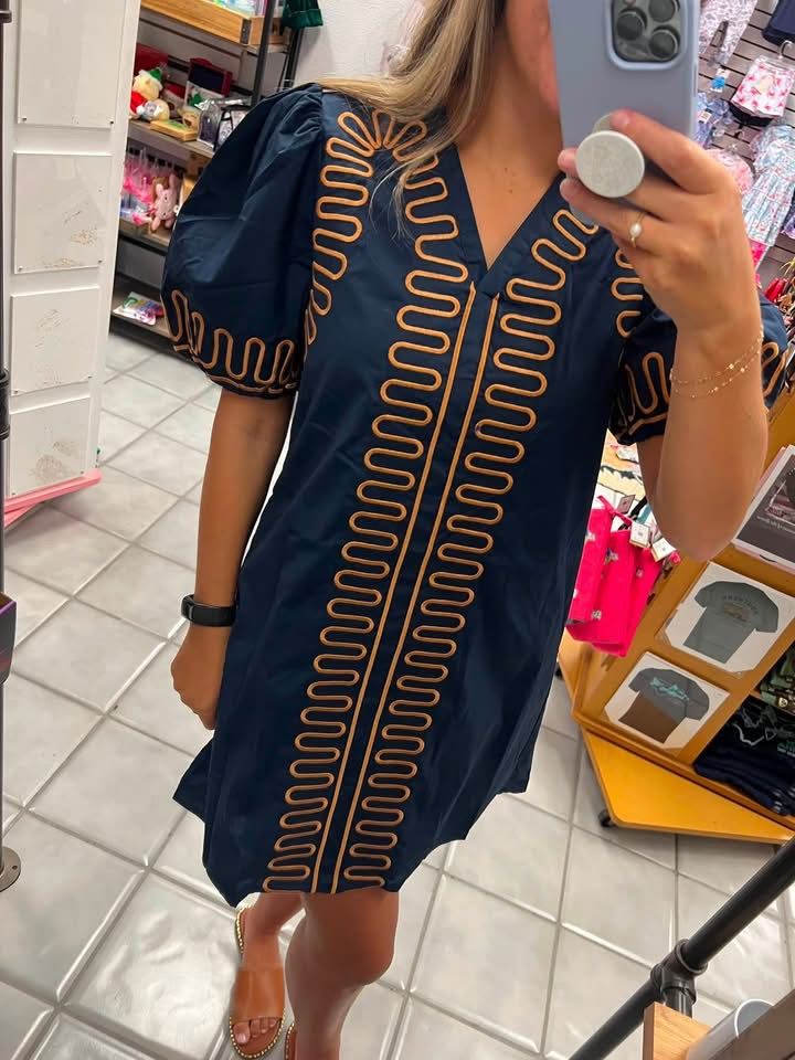 Jodifl Navy & Rust Dress