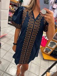 Jodifl Navy & Rust Dress