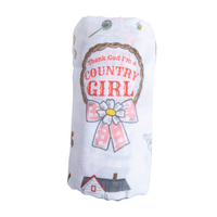 Country Girl Muslin Swaddle Receiving Blanket*