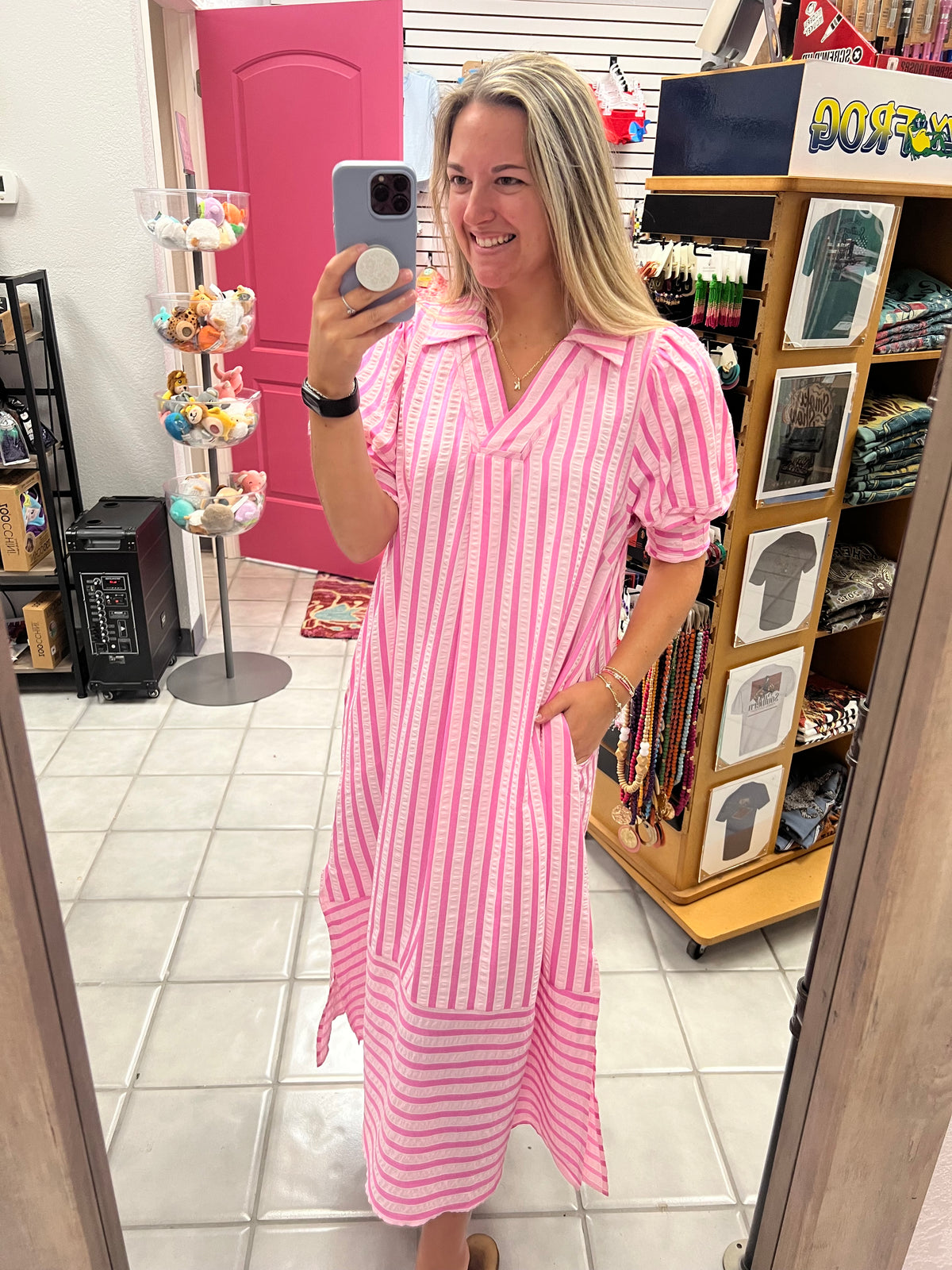 Two Tone Striped Maxi