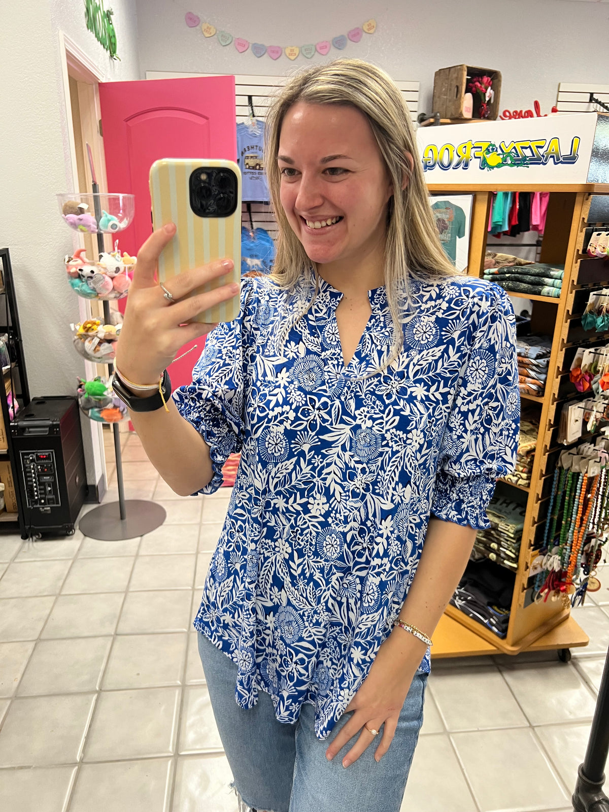 DS Lizzy Blue Paisley Top