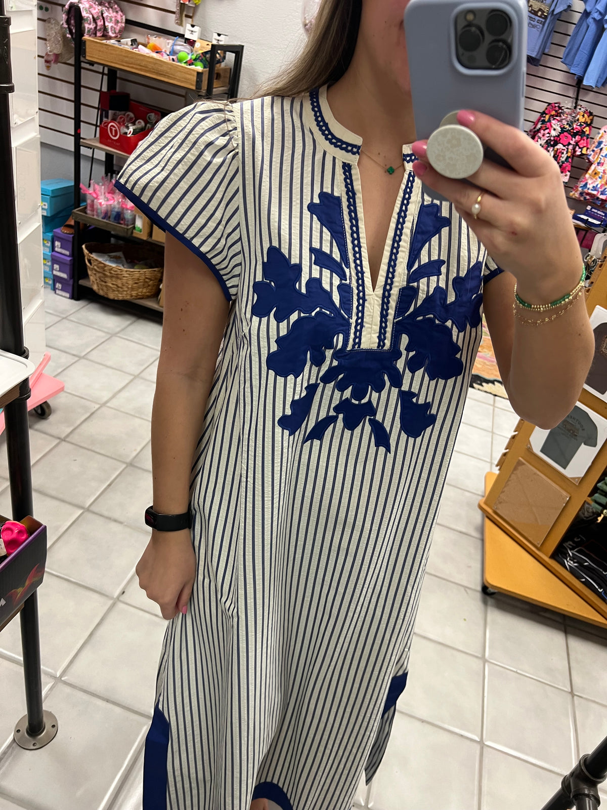 Stripped Midi Dress