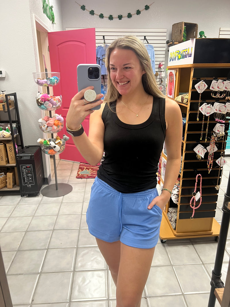 Z Ribbed Scoop Neck Tank Top