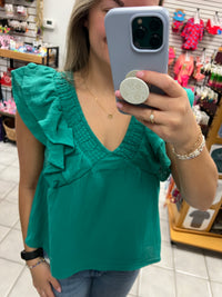 Ruffle Open Back Top