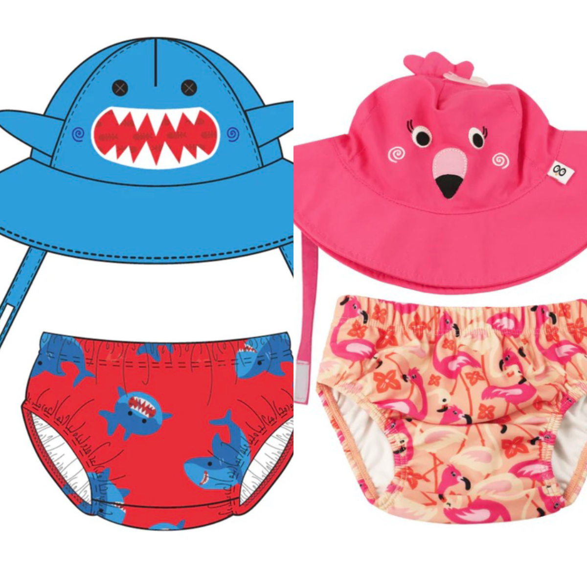 Baby/Toddler Swim Diaper & Swim Hat Set