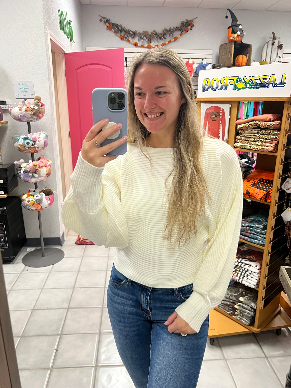 Z Boatneck Balloon Sleeve Sweater