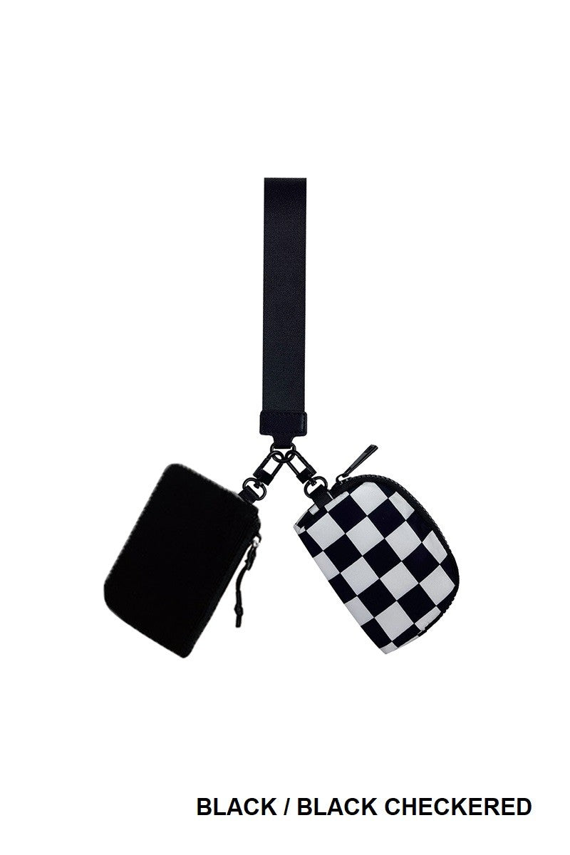 Dual Pouch Wristlet keychain Wallet*