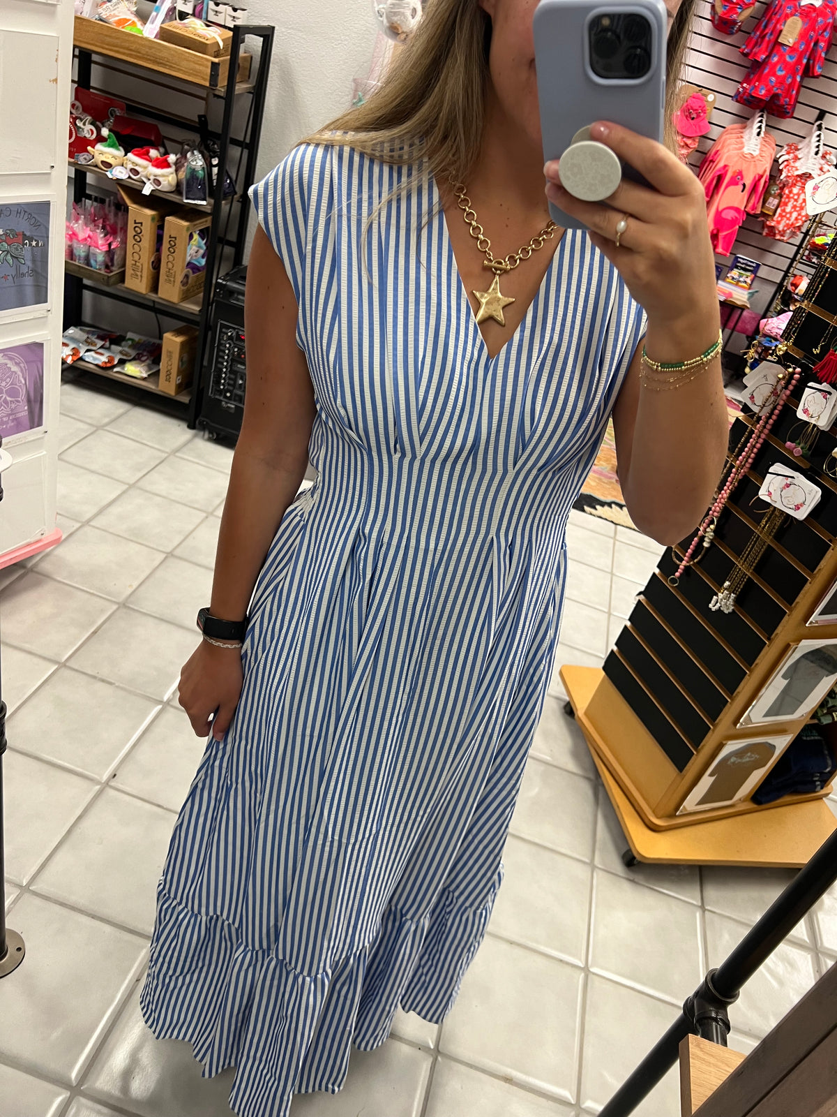 Nautical Cap Sleeve Dress