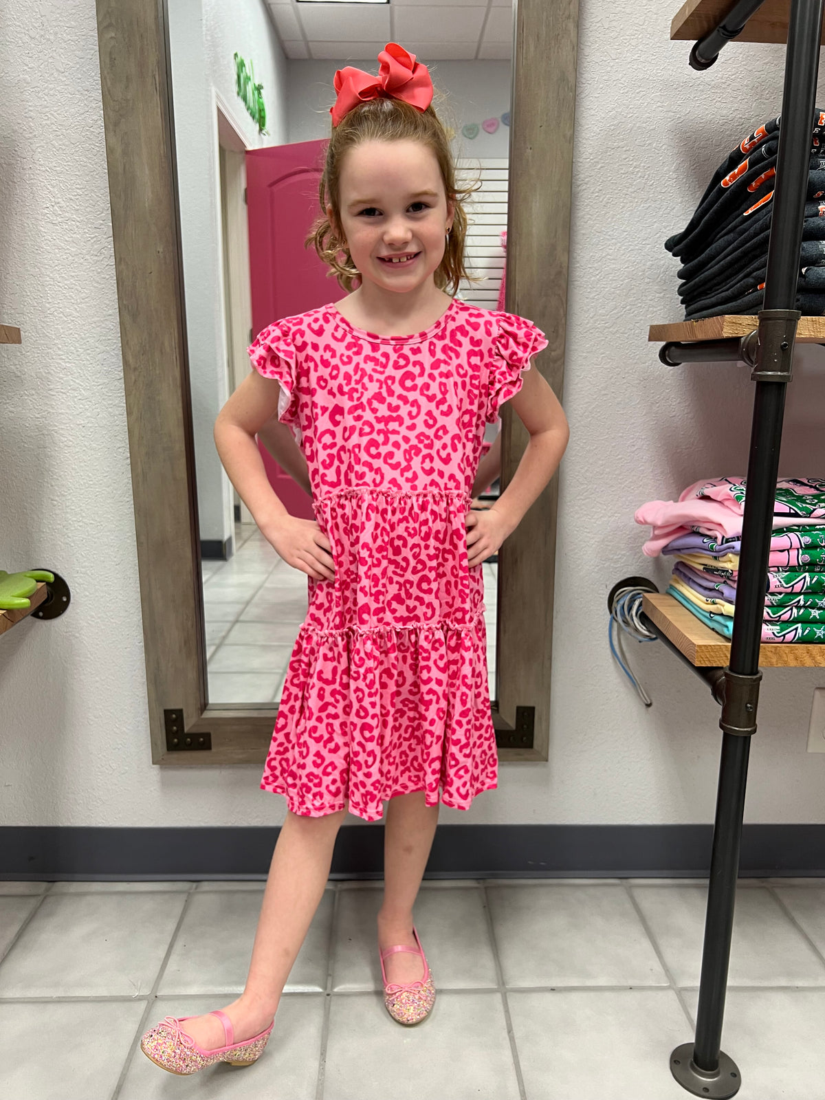 Hot Pink Leopard Dress*