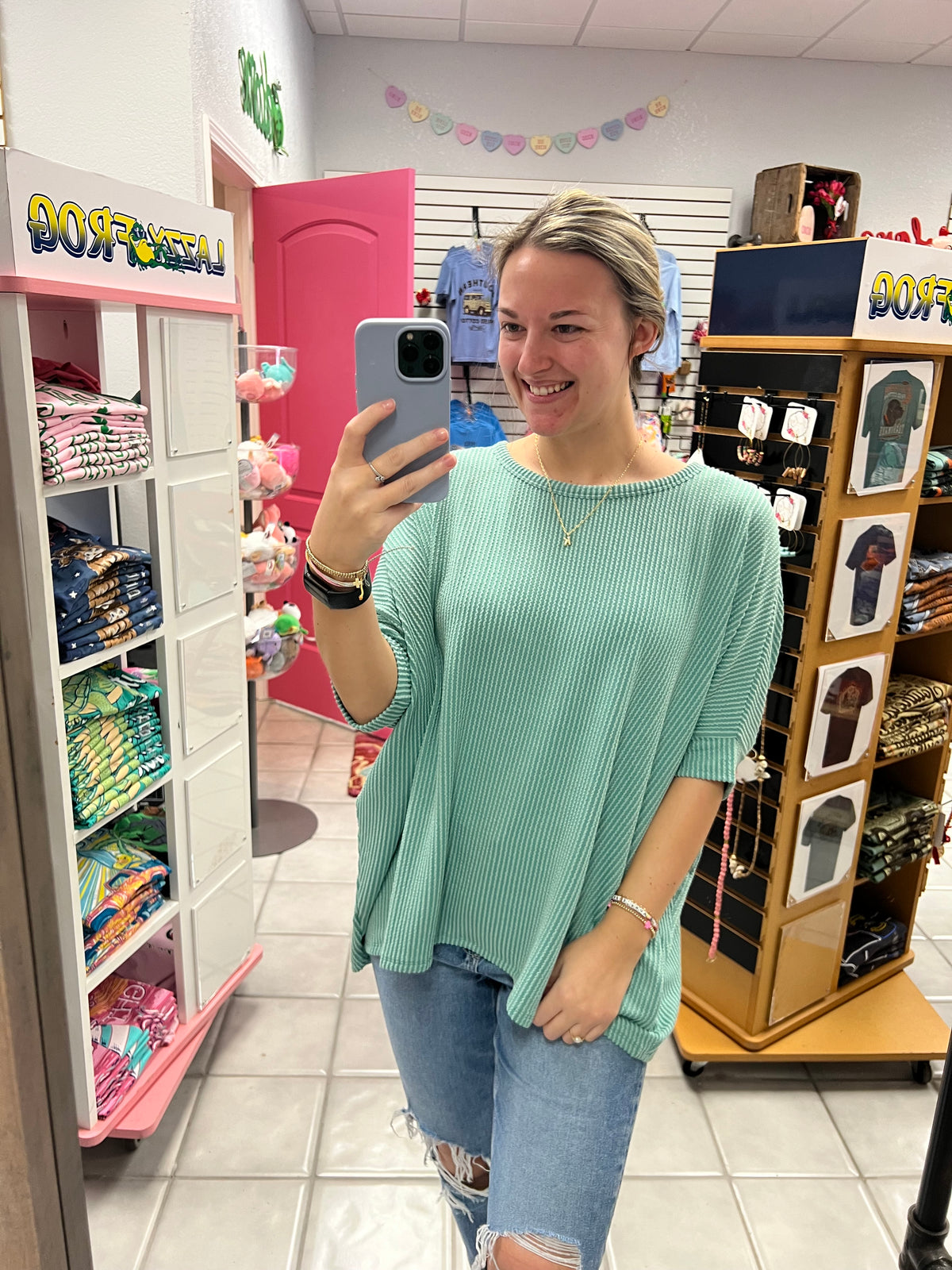 Z Ribbed Bat Wing Top