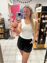 Z Ribbed Scoop Neck Tank Top