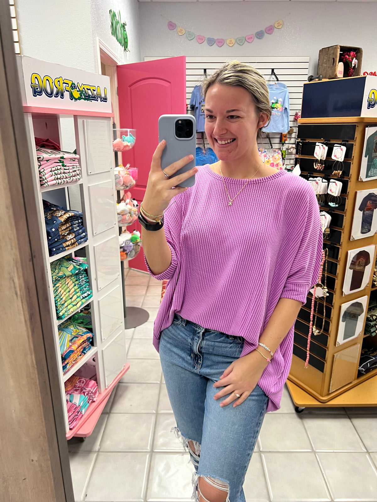 Z Ribbed Bat Wing Top