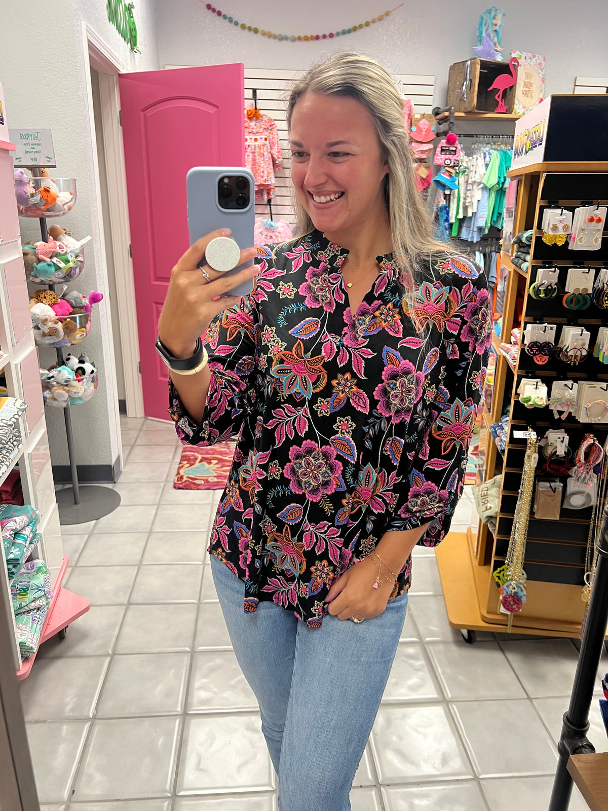 DS Lizzy Black Paisley Top