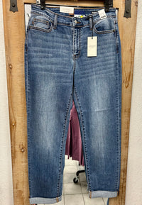 Judy Blue Boyfriend Mid-rise Cuffed Jeans