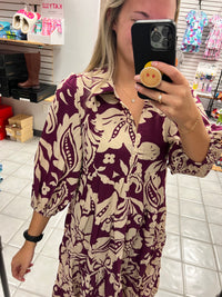 Plum Patterned Dress*