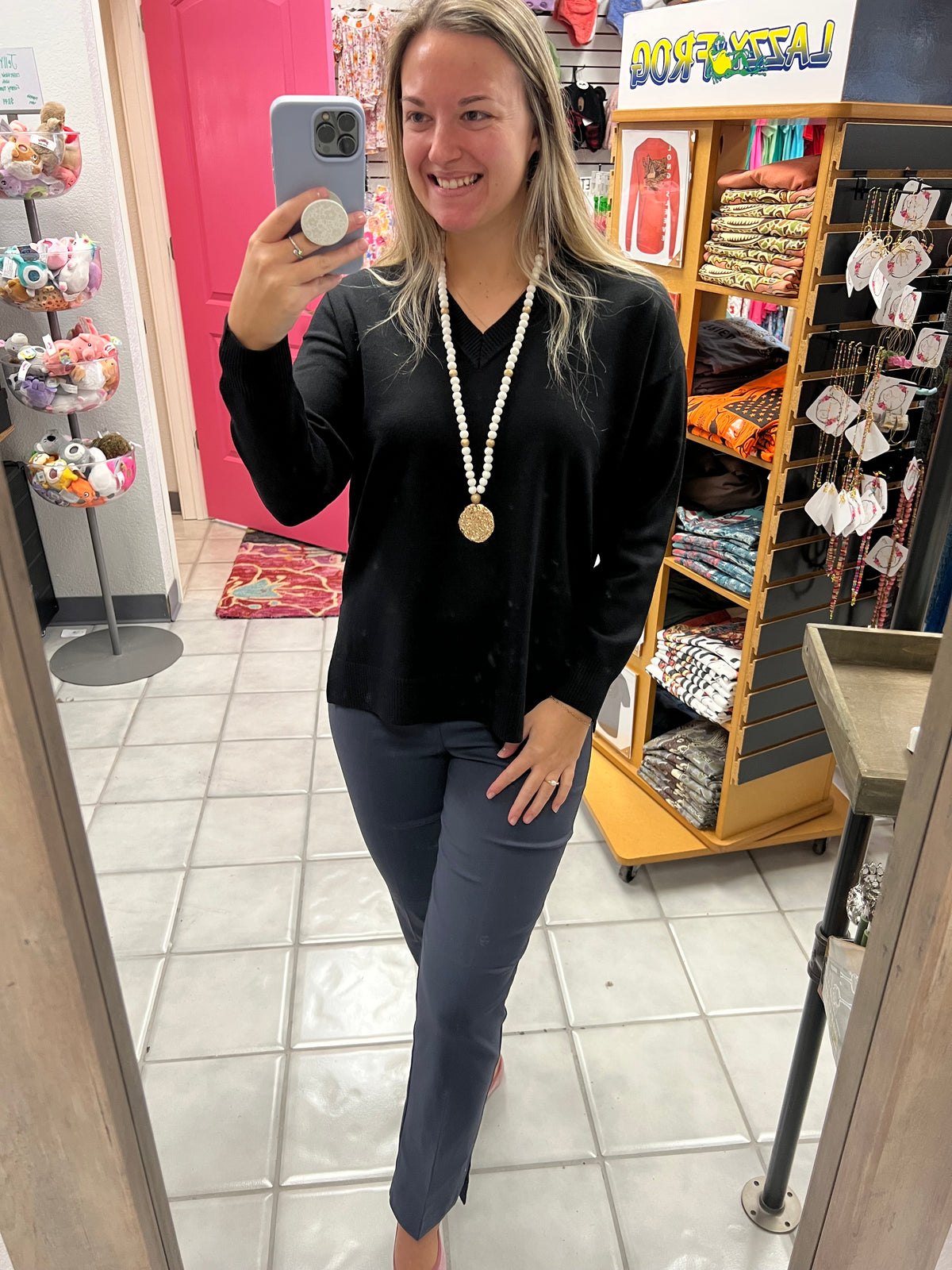 Jersey V Neck Sweater