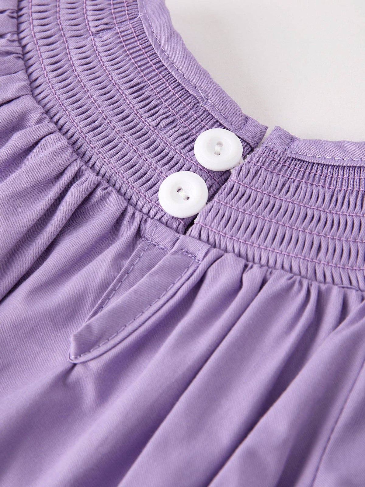 Purple Halloween Smock Embroidery Baby Girl Romper: 3M