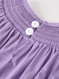 Purple Halloween Smock Embroidery Baby Girl Romper: 3M