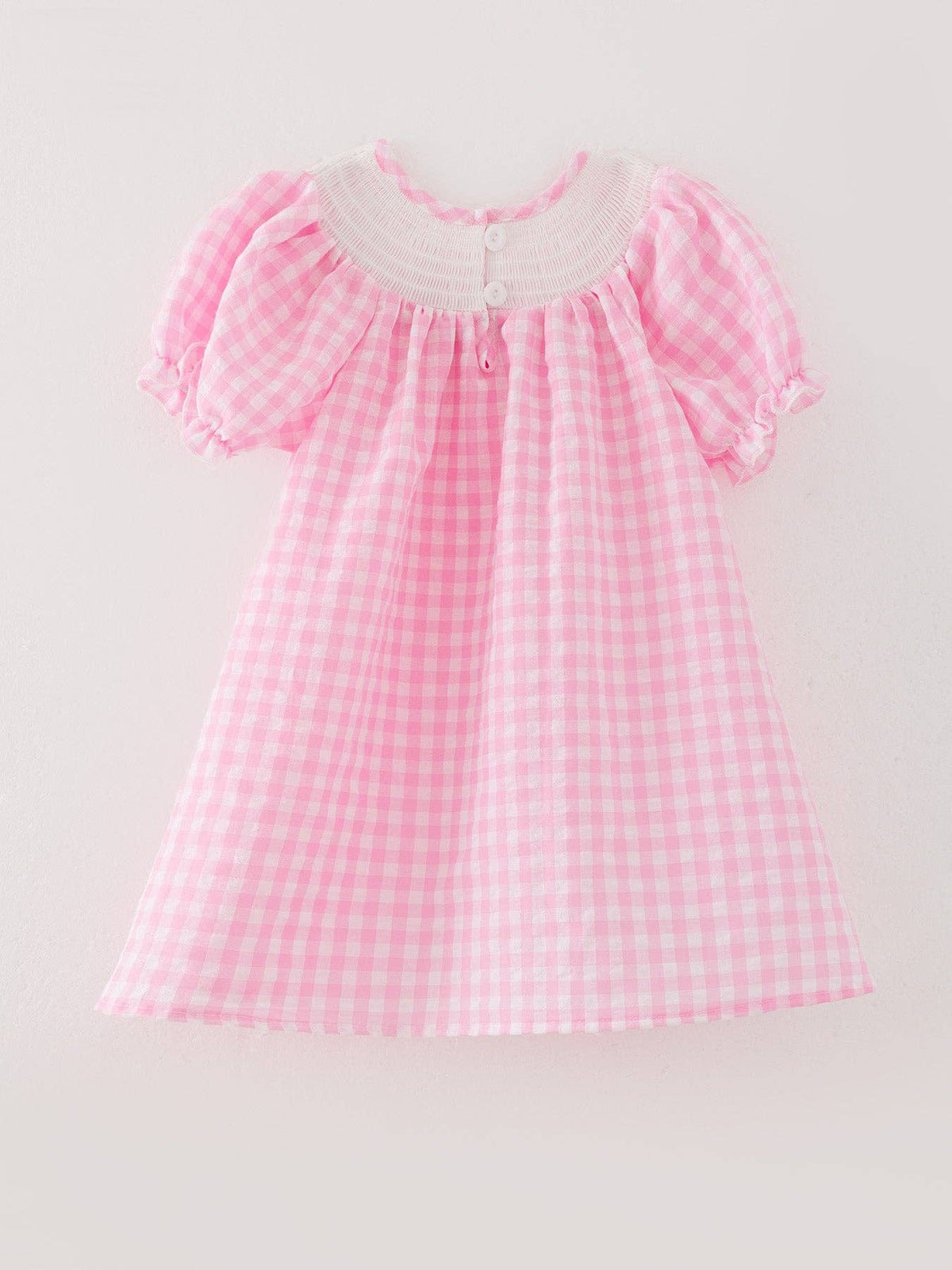 Farm Pink Smocking Embroidered Dress