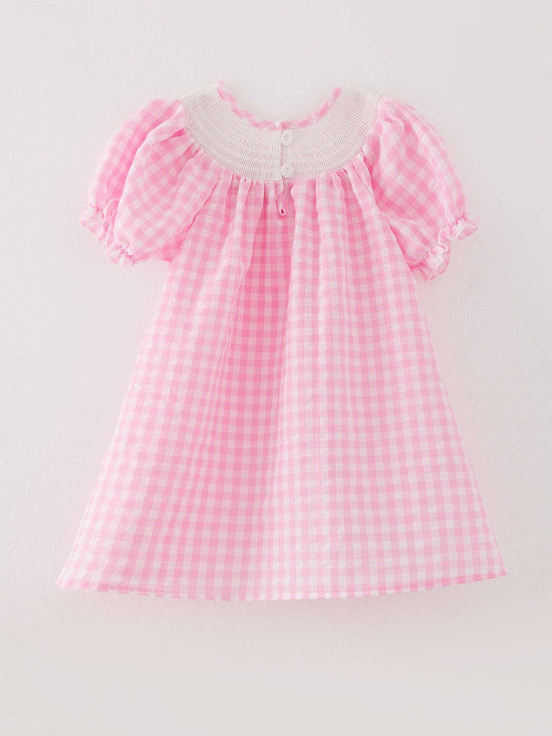 Farm Pink Smocking Embroidered Dress