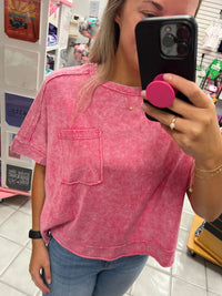 Halo Washed Oversized Cropped Tee
