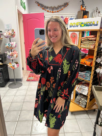 Textured Back Floral Dress