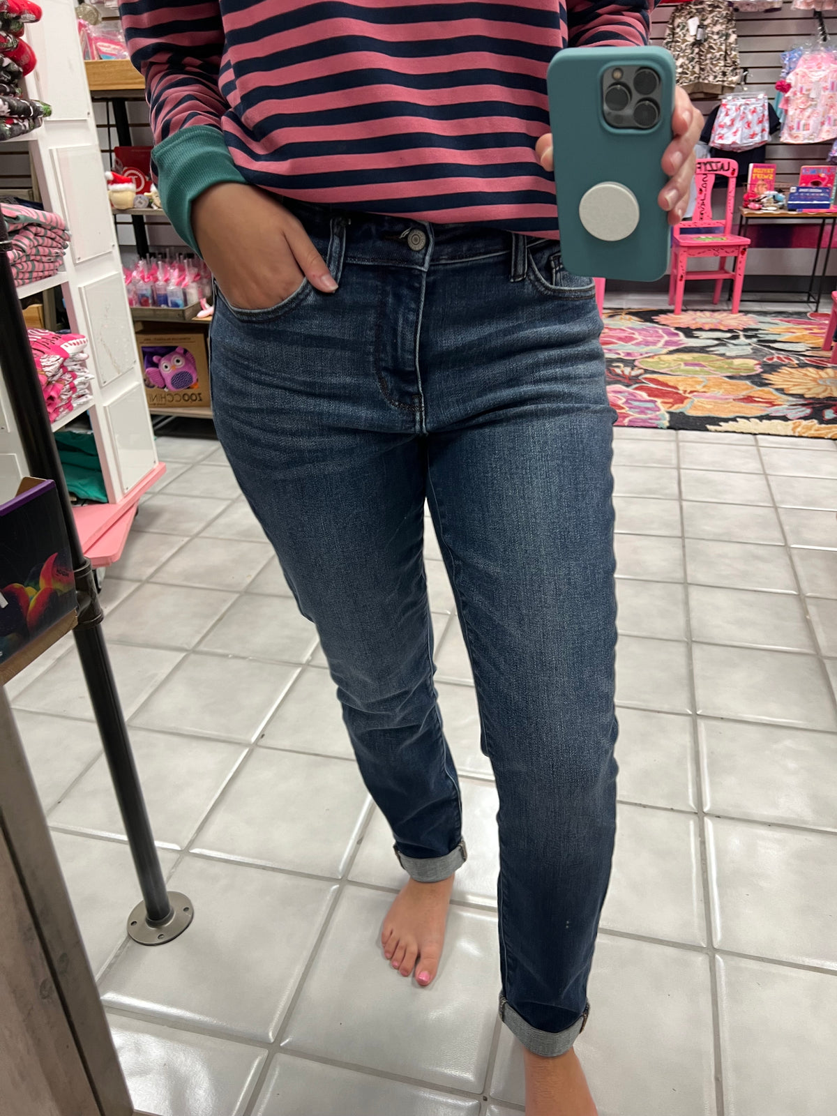 Judy Blue Core Cuffed Slim Fit Jeans