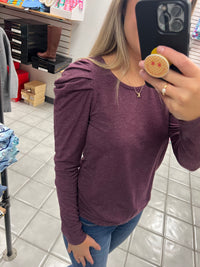 Plum Fancy Sleeve Top*