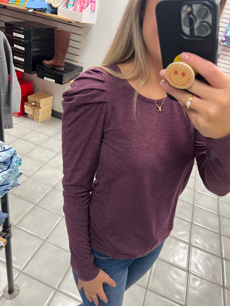 Plum Fancy Sleeve Top*