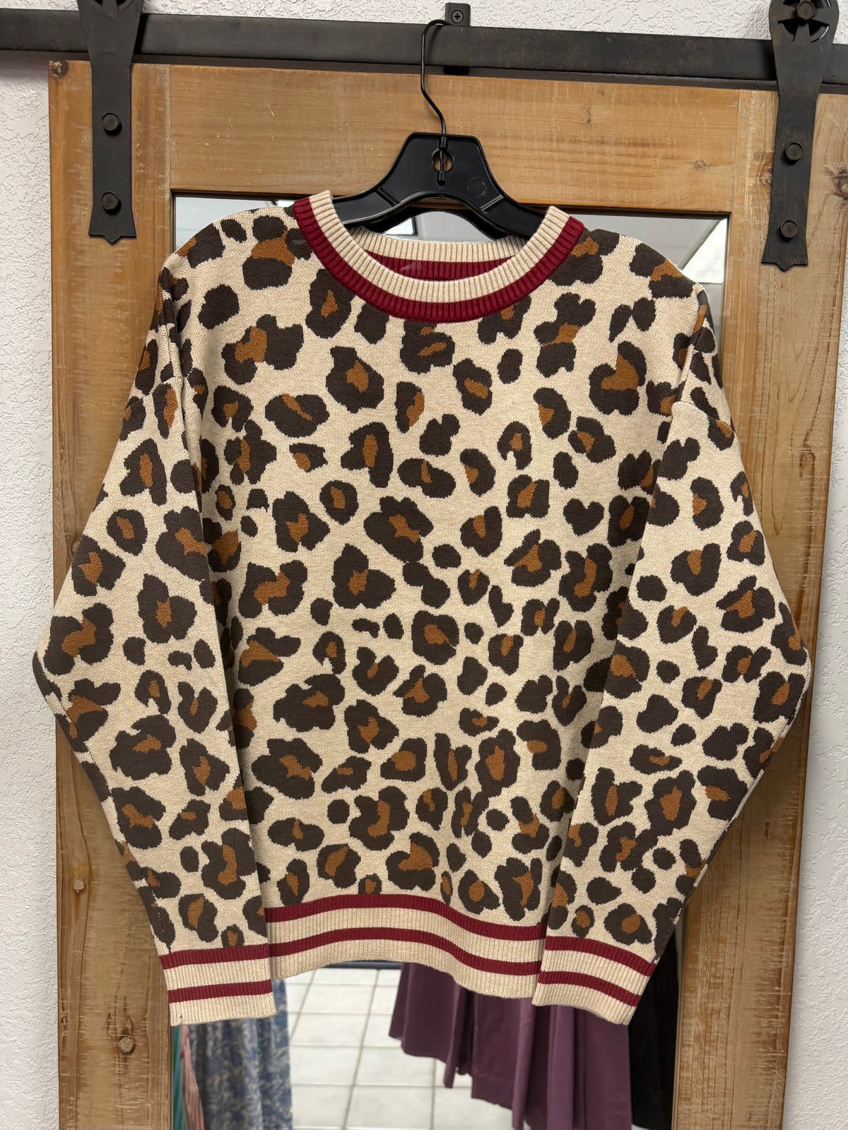 Staccato Leopard Print Sweater