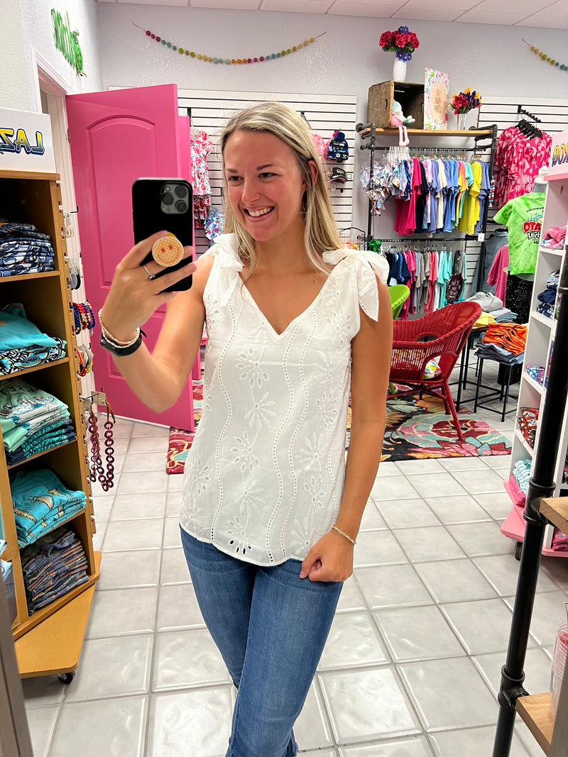 Eyelet Tank Top*