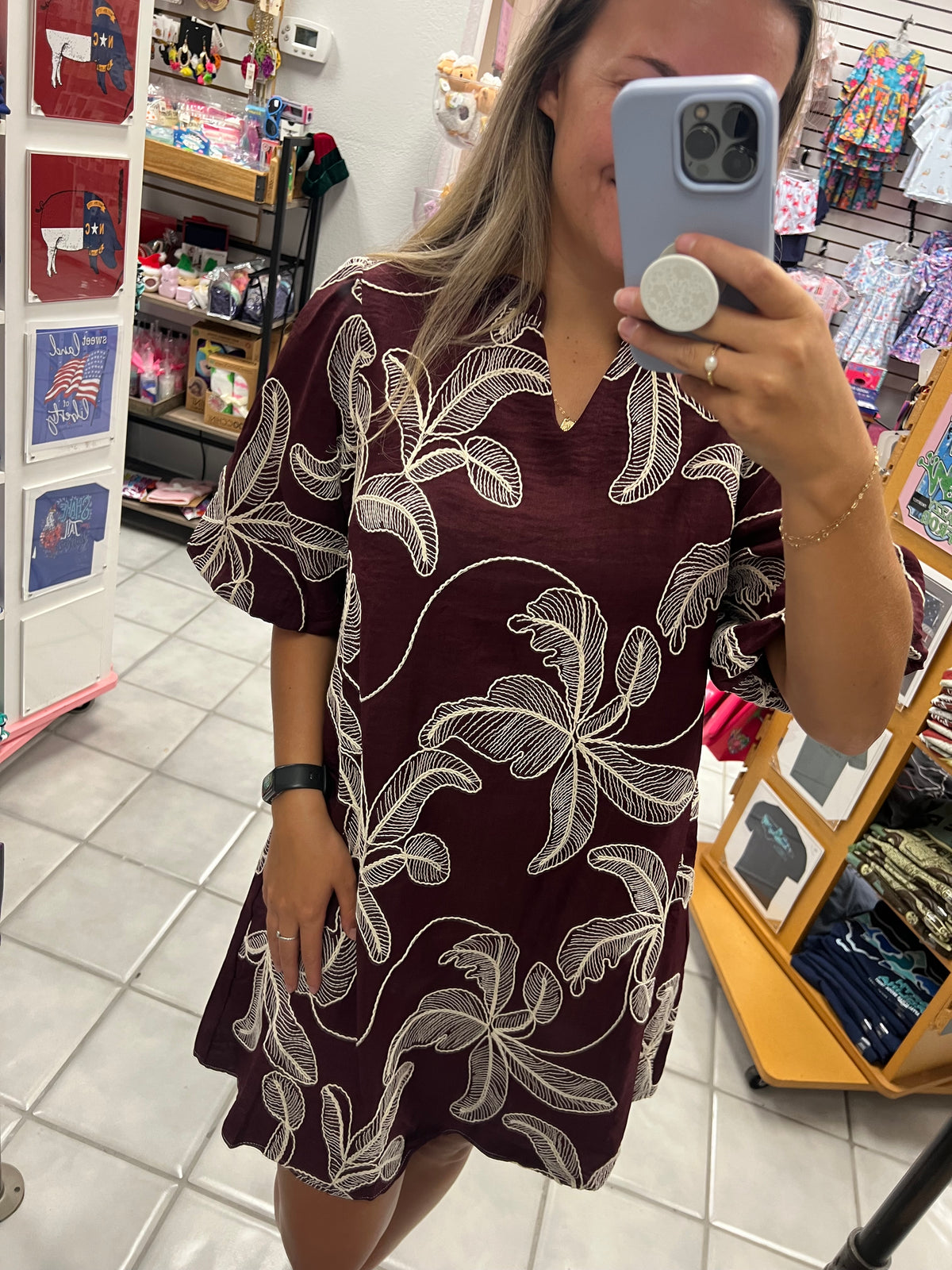 Maroon Mid-Length Dress